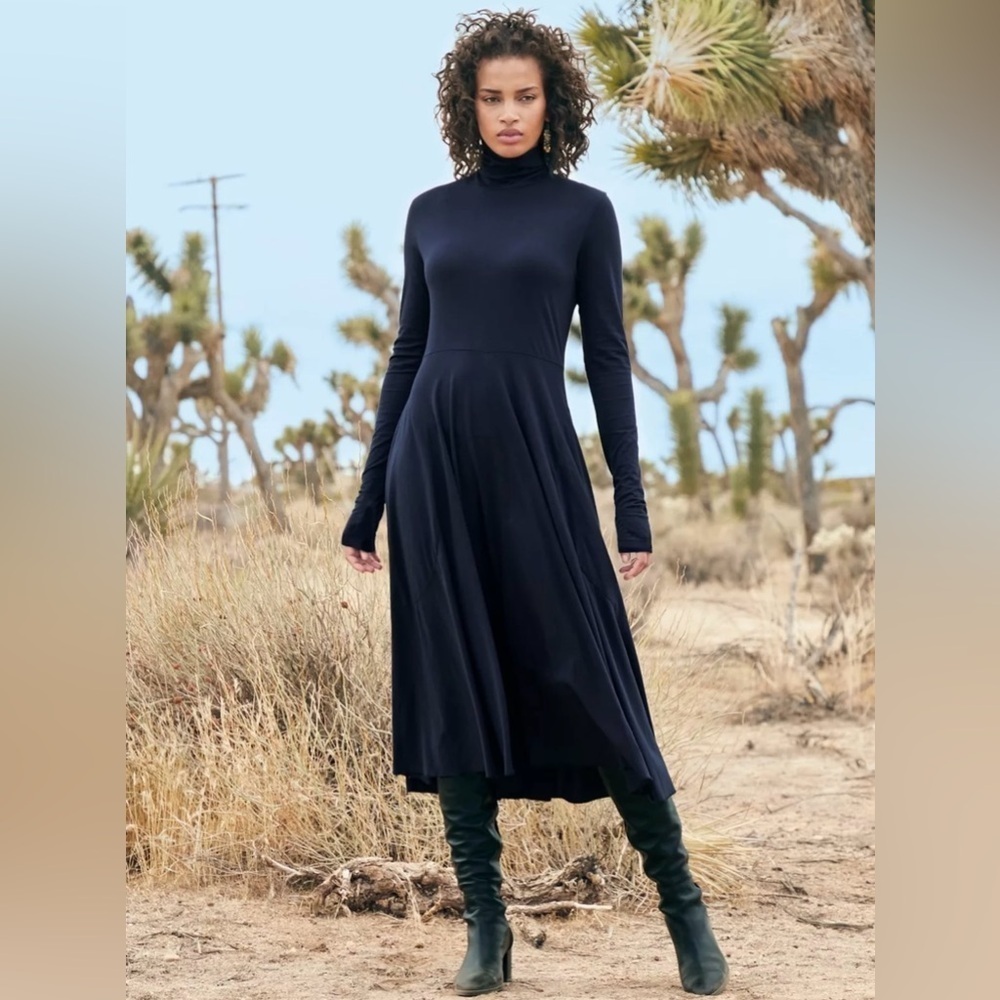 Peruvian Connection Ariana Dress Navy Blue Size Small NWT
